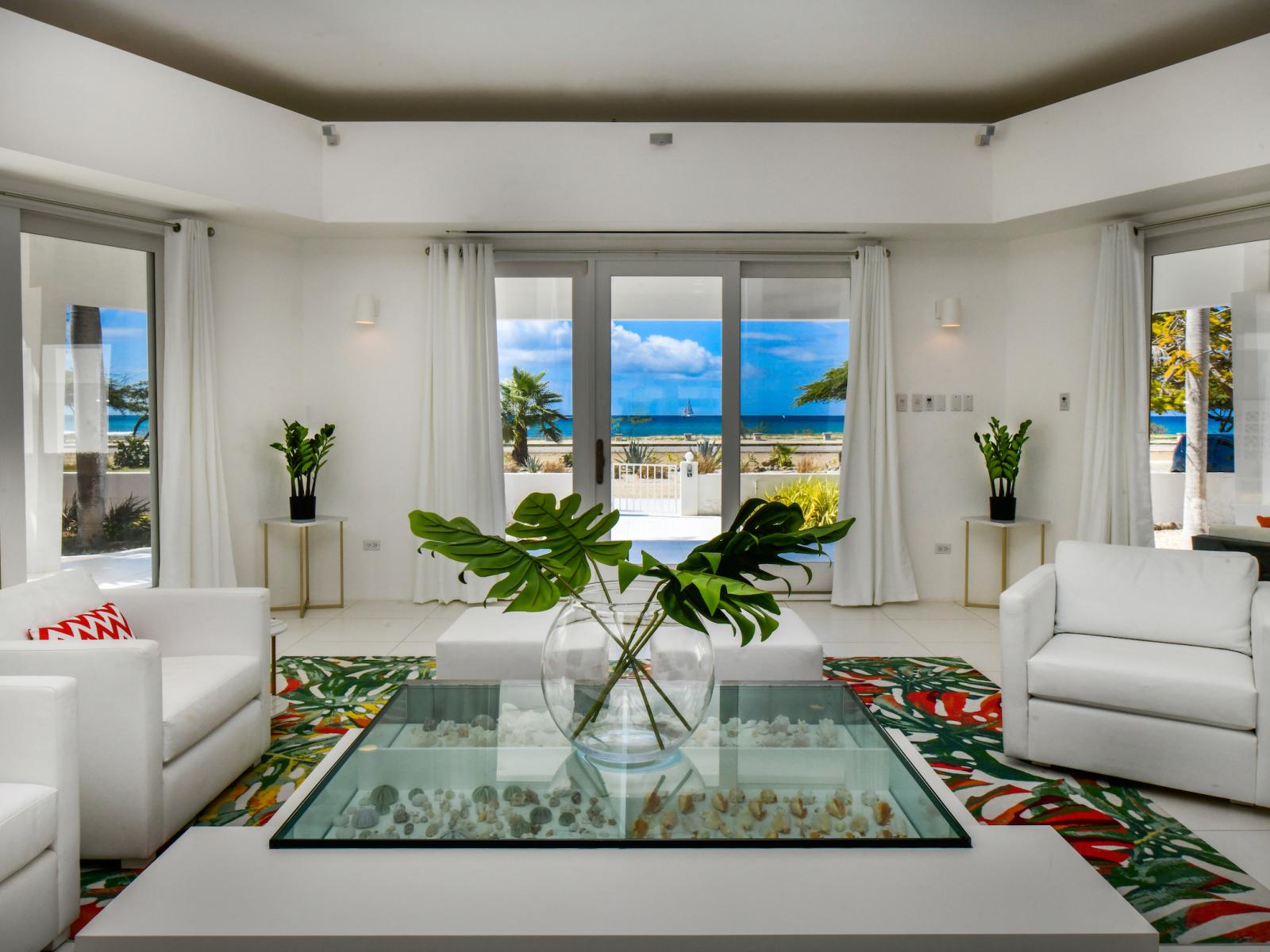 Living room with ocean views