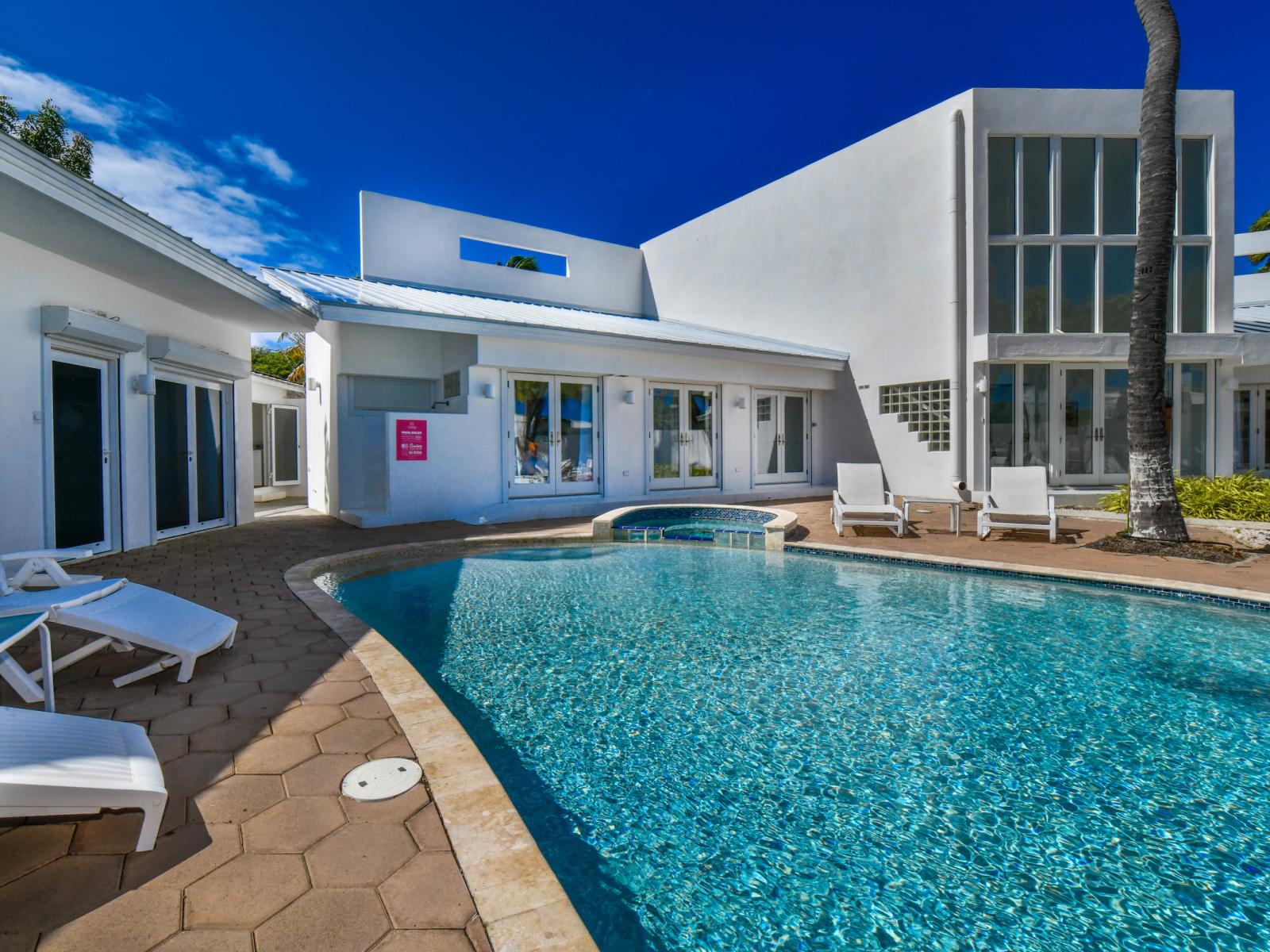 Pool in backyard of vacation home